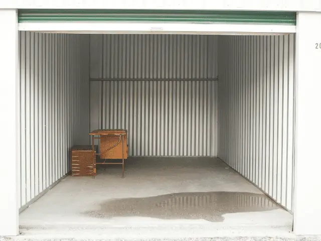 Water seeping into a storage unit