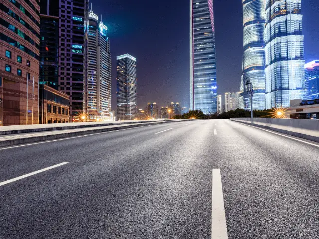 Empty Highway at Night