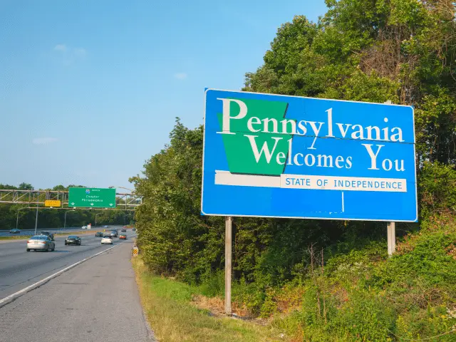 Pennsylvania Welcome Sign