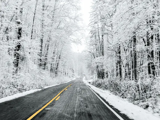 Snowy Road in the Winter