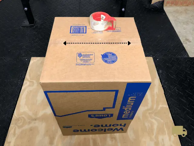 Single Strip of Tape on Moving Box