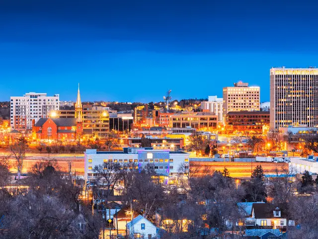 Colorado Springs, Colorado Skyline at dusk