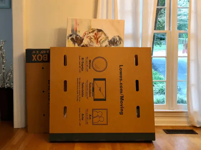 Painting in a TV Moving Box