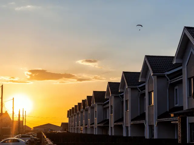 Row Homes at Sunset