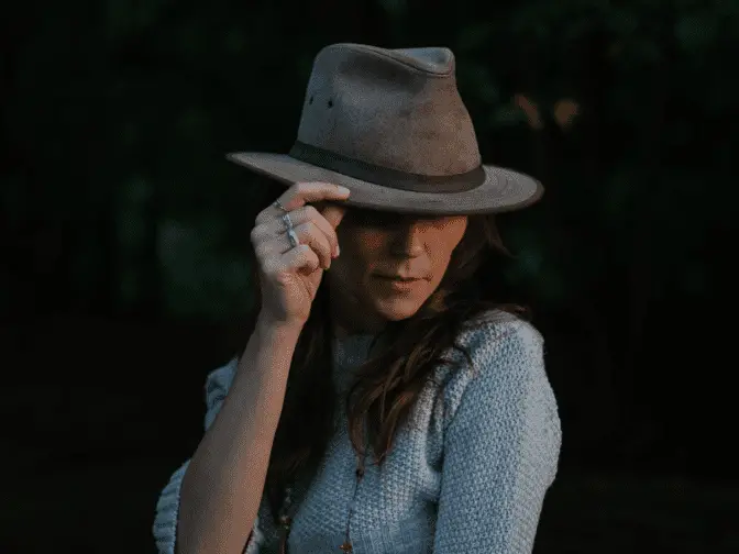 Woman in a Brown Fedora Hat